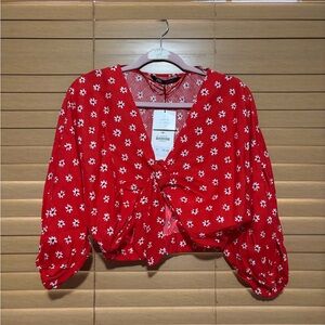 Zara NWT Floral Red Women's Top